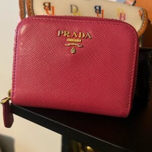 Authentic PRADA Saffiano leather compact wallet